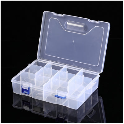 Plastic box for beads 10 cells 23/16/6 cm(9.06/6.3/2.36in)