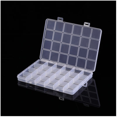 Plastic box for beads 18 cells 28.5/19.5/2 cm(11.22/7.68/0.79in)