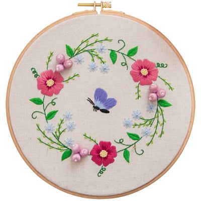 European Embroidery: Butterfly Curtain Flower Branch sizs 20.32cm(8in)