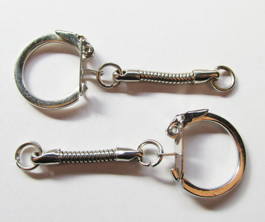 Key holder snake shape 6 pcs silver