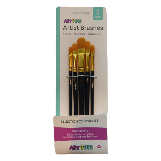 ART4DIY Artist Brushes 5 pcs - Dark Blue Handle, Filbert Tip (HB075C)